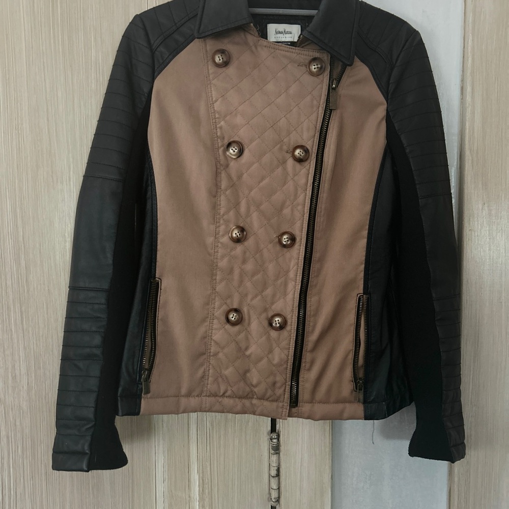 Vintage, Flawless Neiman Marcus Black and Brown Leather Jacket